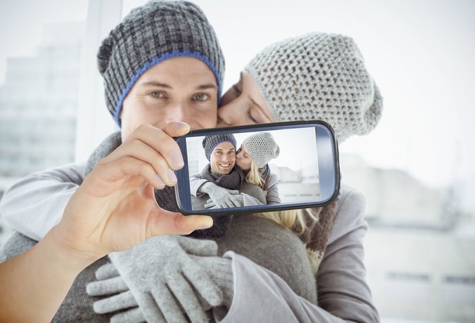 Photo Smartfóny vyčnievajúce z radu