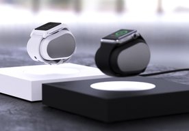 Photo Futuristické umenie? Levitujúci Apple Watch na bezdrôtovej nabíjačke