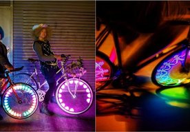Photo Kolesá bicykla s holografickými obrázkami sú efektné a bezpečné