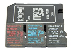 Photo Trojtest pamäťoviek microSD Kingston