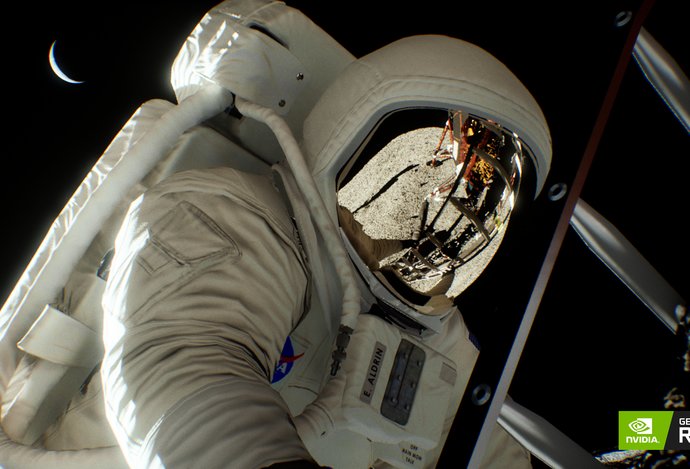 Photo NVIDIA prepracovala ikonickú scénu pristátia na Mesiaci o ray-tracing v reálnom čase