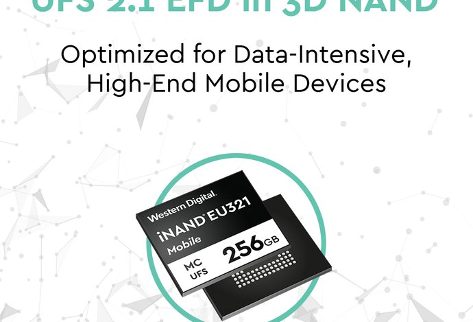 Photo Western Digital uvádza prvú flash pamäť 3D NAND UFS 2.1 s 96 vrstvami pre náročné aplikácie výkonných smartfónov.