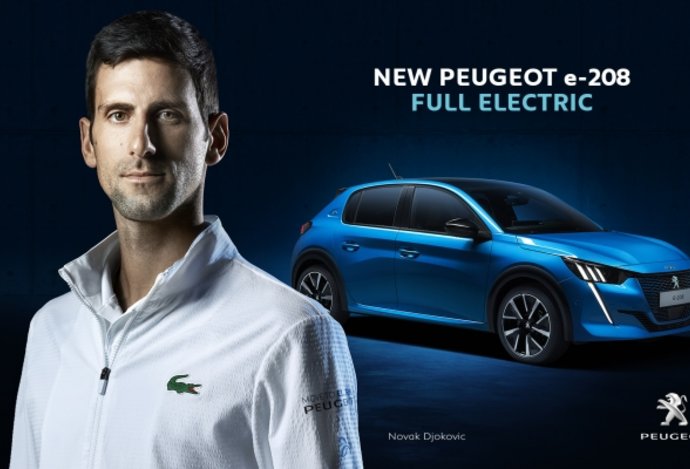 Photo Uvedenie nového modelu  PEUGEOT e-208 svetovou tenisovou hviezdou  Novakom Djokovicom.