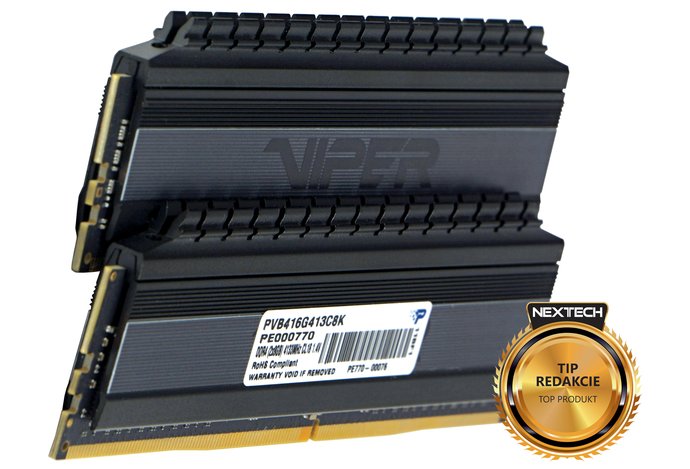 Photo Patriot Viper 4 Blackout (2× 8 GB) PVB416G413C8K / Bleskové pamäte s OC potenciálom