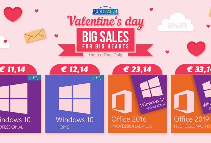 Photo Platená inzercia: Špeciálny valentínsky darček! Nakúpte pár produktov a ušetrite - Windows 10 iba za 5 €