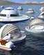 Photo Futuristické plávajúce hotelové apartmány sú poháňané čisto solárnou energiou
