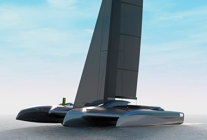 Photo Unikátny koncept bez emisnej super luxusnej solárnej jachty