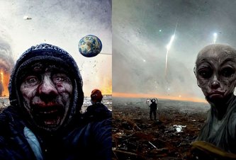 Photo Umelá inteligencia vytvorila obraz ako bude vyzerať posledná selfie zhotovená na Zemi