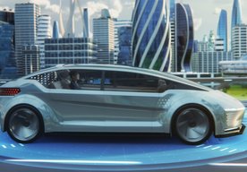 Photo Futuristické auto poháňané slnečnou energiou má namiesto volantu iba tri tlačidlá