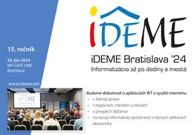 Photo Odborná konferencia iDEME 2024 o aktuálnych a prioritných témach digitalizácie verejnej správy.