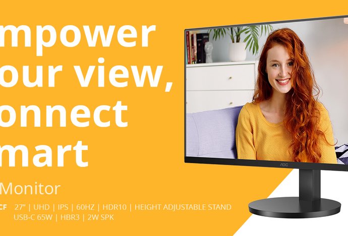 Photo AOC U27B3CF: Řešení 4K USB-C pro moderní profesionály
