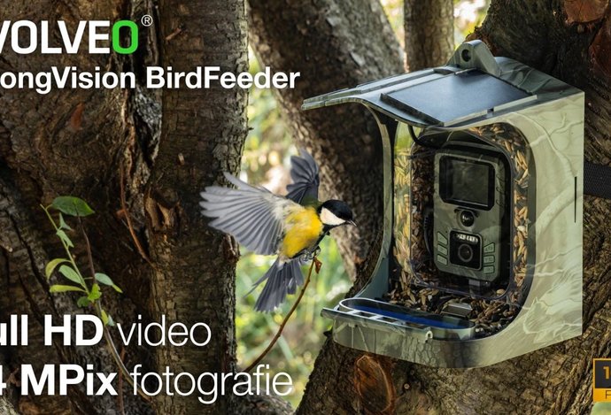 Photo EVOLVEO StrongVision BirdFeeder. Inteligentné kŕmidlo pre vtáky s kamerou, diaľkovým prístupom a solárnym panelom