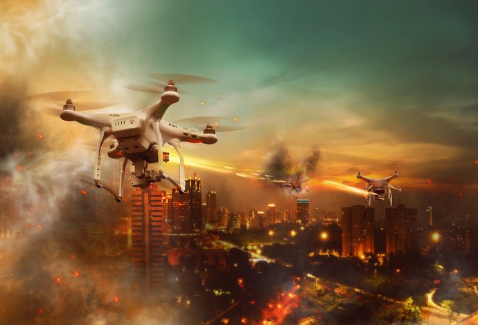 Photo Súboj dronu a robotického psa vyvoláva obavy z „prvej vojny strojov“