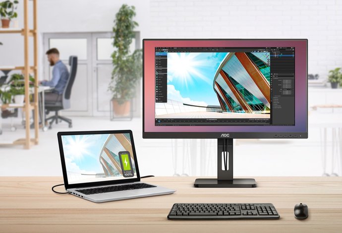 Photo AOC Q27P3CW / Pripojte notebook a pracujte