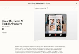 Photo HONOR získal dve prestížne ocenenia TIME Best Inventions 2025