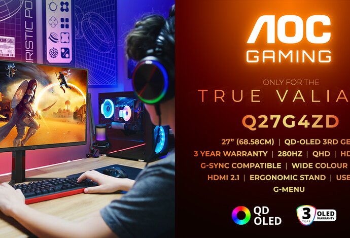 Photo AOC GAMING Q27G4ZD: třetí generace QD-OLED v dokonalém poměru ceny a výkonu