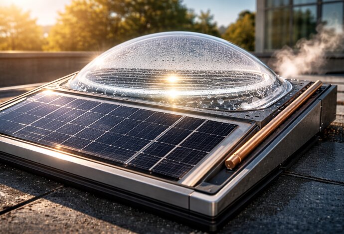 Photo Inovatívny solárny systém samostatne prepína medzi výrobou elektriny a tepla