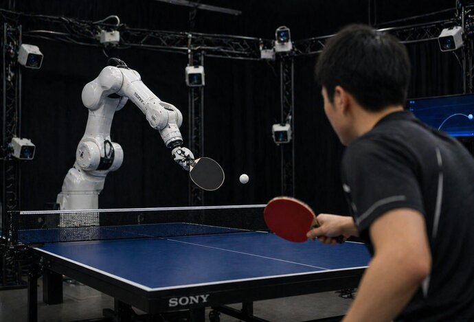 Photo Robot vybavený AI poráža profesionálov v stolnom tenise