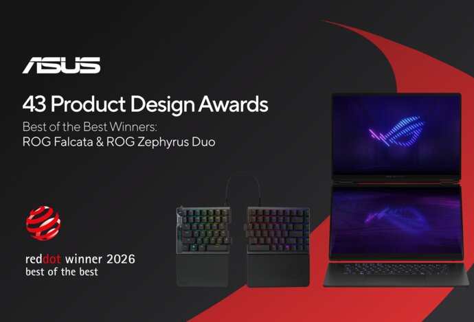 Photo ASUS a Republic of Gamers získali 43 ocenení  Red Dot Product Design Award 2026
