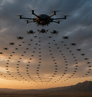 Photo Dronové roje vo formácii medúzy predstavujú novú úroveň autonómneho boja