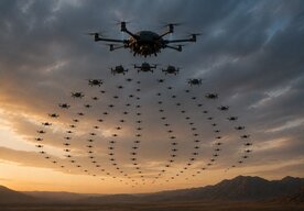 Photo Dronové roje vo formácii medúzy predstavujú novú úroveň autonómneho boja