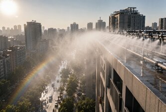 Photo Jednoduché riešenie ochladzovania prehriateho mesta pomocou umelého dažďa