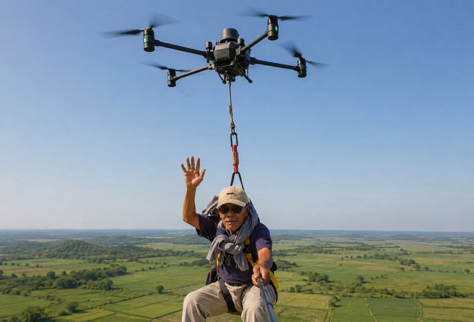Photo Virálne video indonézskeho farmára letiaceho na poľnohospodárskom drone 