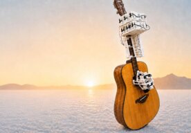 Photo Robotický gitarista mení digitálne noty na skutočný zvuk