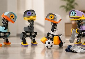 Photo Roztomilá robotická kačka sa dokáže korčuľovať, kopať do lopty a zbierať ponožky