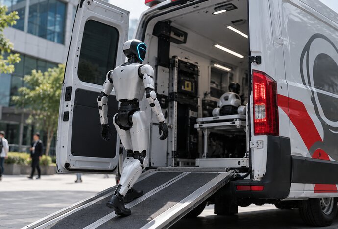 Photo Do ulíc vyráža prvá sanitka určená špeciálne pre humanoidné roboty